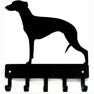 CIFBUY Iron Wall Art Whippet Dog Key Holder Functional Metal Coat Hooks Rustic Hanging Decor