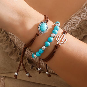 Ingemark | Ingemark 3Pcs/Set Vintage Resilient Beads Bracelet for Women Trend Creative Korean Velvet Adjustable Rope Chain 2026 New Jewelry