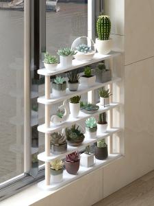 Multi-Layered Plant Stand for Balcony Pot Plants Space Utilization Small Window Ledge Succulent Flower Rack Wooden Crafted