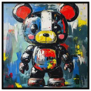 Tranh gấu bearbrick. Tranh treo tường dán tường sơn dầu canvas trang trí. CGI-2027