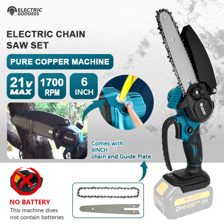 6 Inch Mini Cordless Electric Chainsaw One Hand Portable Electric Saw ...