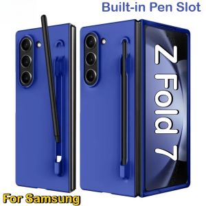 Luxury Skin Feeling PC Hard Case for Samsung Galaxy Z Fold 8 Ultra 7 6 5 4 3 with S Pen Slot and Pen Ultra-thin Shockproof Cover