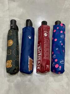 3 Folds Automatic Umbrella with Plain & Unique Designs (UV protection)