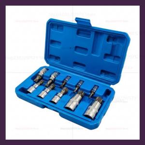 M4 M18 Professional 10 Pcs Point Triple Square Spline Bit Socket Set Auto Repair Tamper Proof Screwdriver Tools Heavy Duty