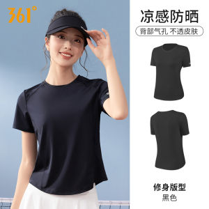 361° Womens Fitness Clothing Short Sleeve Yoga Sportswear Breathable Training Running Wear Slimming Black Summer New Arrival