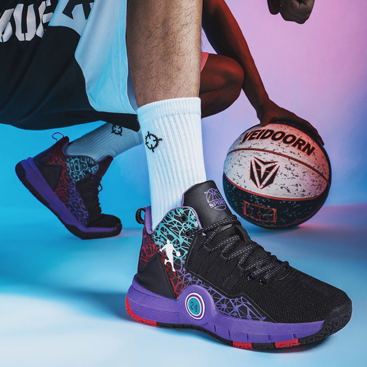 VIERSEN 2024 basketball shoes men's air cushion overspeed couple sports  shoes non slip wear-resistant breathable mesh high top student sneakers