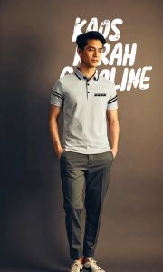 Kaos Polo Pria Kerah Daun Saku Motif Zebra Lengan Garis Pendek - Baju Kaos Kerah Kantong Pria