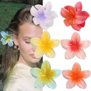 FUDESHE Shark Clip Hair Claw Plastic Bohemian Styling Hairpins Cute Plumeria Flower Shape Barrettes Women