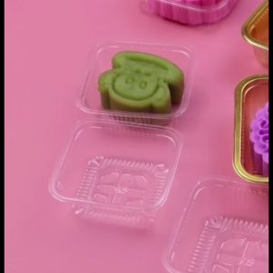 100pcs Tray Mooncake Warna Emas Kotak Kemasan/Makanan Kue Bulan