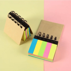 Simple Multi-color Stickey Notepad Student Office Meesage Notepad Hard Cover Rainbow Note Pad Coil Style Notebook
