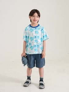 Floral Print Gradient T-Shirt Breathable Colorfast