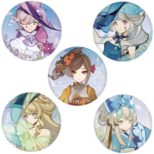 58 มม.เกม Genshin Impact Chiori Kirara Navia Lynette Lyney คอสเพลย์เครื่องแต่งกาย Badge Pin SPTE Tinplate เข็มกลัด Prop