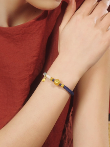 ZHOU LIU FU 周六福 24K Gold Bracelet Ksitigarbha Bodhisattva Mounts Bracelet Jewelry for Women Mom Wife Daughter Birthday 17+4cm A1715506