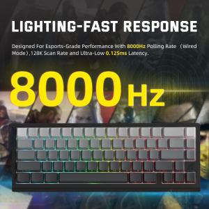 ATTACK SHARK | ATTACK SHARK X68 PRO HE Wireless Rapid Trigger Gaming Keyboard with Adjustable Actuation8K Polling RateHall Effect
