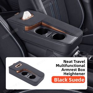 FLAME LIGHT | Car Central Armrest Raiser with Storage Tissue Box and Cup Holder