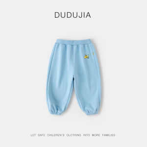 กางเกงลำลองฤดูใบไม้ร่วงสำหรับเด็ก ผ้าฝ้ายผสม กางเกงขายาวทรงหลวม ขาบาน สำหรับเด็กชายและเด็กหญิง กางเกงขายาวฤดูใบไม้ร่วง