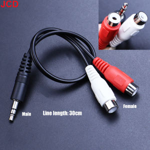 JCD 3.5mm RCA Female jack Stereo to 2 RCA Male Plug Y Cable Adapter 3.5 Audio aux Socket connector to Headphone Players wire 