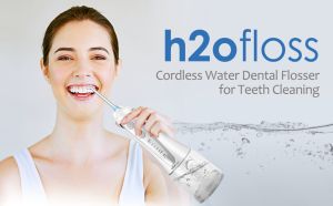 H2ofloss Cordless Water Flosser 5 Modes 5 Jets Oral Irrigator for Braces Teeth Cleaner USB Rechargeable IPX7 Waterproof Dental Flosser with 300ML Detachable Water Tanks Reservoir for Home Travel 冲牙器