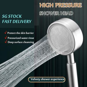 【SG stock】Stainless Steel 304/ SS Black High Pressure Shower Head Bathroom Powerful