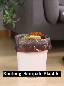 Kantong Plastik Sampah Roll Ukuran 45x50Cm Dengan Tali Pengikat Isi 15 Lembar Kresek Sampah Dapur