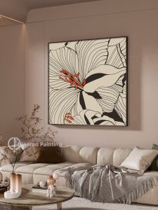 Vintage Abstract Minimalist Decorative Paintings Square Shaped