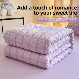 NAIYOUCHENG | Princess Style Bubble Gauze Summer Quilt Set Thin Washable