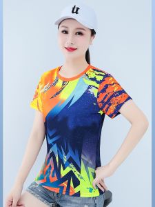 Quick Drying Clothes Womens Short-Sleeved Thin Outdoor Sports Running Camouflage Ice Silk Group Clothes Summer Quick-Drying Loose round Neck T-Shirt Women