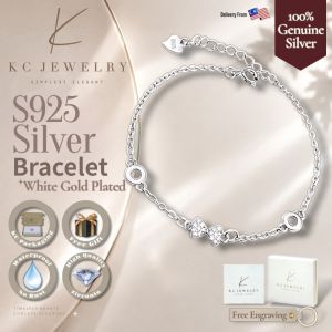 KC Jewelry S925 White Gold Plated Diamond Bowtie Bracelet