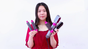 Kemei KM-6909 5 in 1 High-Speed Hair Dryer Brush | 900W Ionic Hot Air Styler | Interchangeable Curling Straightening & Volumizing Set