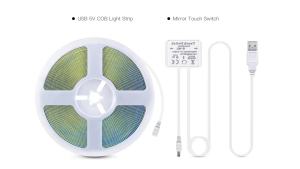 5V/12V LED Makeup Lamp COB Light Strip Dimmable Penetrate Mirror Touch Sensor Switch for Bathroom Vanity USB/EU/US Power Plug