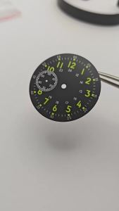 RICHUS 39mm Green Luminous Fit for ETA6497 ST3600 Manual Movement Watch Dial and Hands Set Replacement Parts