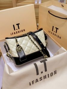 Trendy Diamond Pattern Leather Chain Bag Womens Single Shoulder Crossbody Bucket Bag New 2025 Fashion Casual Handbag