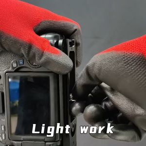 Sarung Tangan Merah Proyek Safety Latex Anti slip BAHAN POLIESTER + POLIURETANA