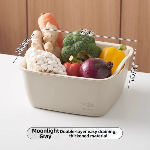 SENGAOPAI | Double-layer Plastic Kitchen Basket