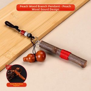 PINZHIJUSHI | Natural Pixiu Charm Pendant Wood Keychain Necklace