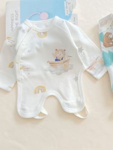 Pure Cotton Long Sleeve Baby Bodysuit Spring Autumn Pure Cotton Close-Fitting Baby Sleepwear Romper Suit Crawling Clothes
