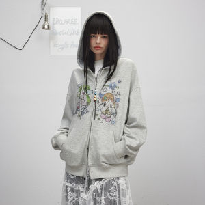 Unifree | Illustration Collaboration American Style Hoodie with Dual Zippers
