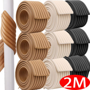 2M Thickened Self Adhesive Table Edge Anti-collision Strip / Table Corner Edge Guards Pad / 3D  Soft Strip / Foam Bumper Free Tape / Furniture Corner Protector Strip / Baby Safety Edge Guard Strip