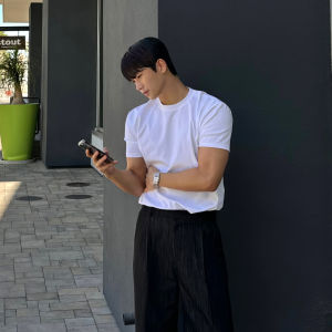 DAVID&ME | Summer New Round Neck Slim Short Sleeve T-Shirt