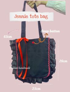 Tote bag kanvas - jennie tote bag by blessun handmade / tote bag ruffel estetik korean style