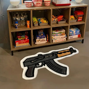VIKAMA Cartoon-Style Rifle Design Carpet Comfortable And Slip-Resistant Bedroom Bedside Rug Home Decoration Item