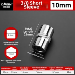 DAIENGONGJU | 1/2 Inch Drive Hex Ratchet Wrench 6-24mm