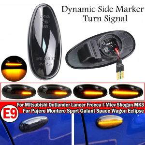 Smoke Clear Lens Dynamic LED Fender Side Marker Turn Signal Lamp Sequential Flowing Repeater Indicator Blinker Light For Mitsubishi Lancer Outlander Pajero Montero Sport G1 Galant