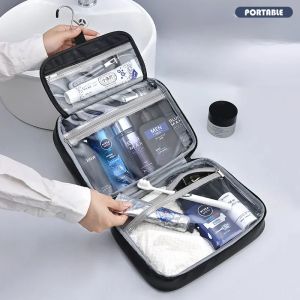 Mens Cosmetic Bags Travel Essentials Cosmetics Organizer Foldable Hanging Storage Bag Clear Waterproof Luxury Makeup Bag