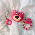 Cute Silicone Strawberry Bear Lanyard Compatible with Apple AirPods4/3 Gen pro Protective Case And Bluetooth Earphone Cover. 
