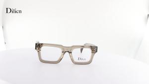 Dilicn Square Korean Style Fashion Glasses for Women and Men Eyeglasses Replaceable Lens Metal Full Rim Optical Frame 6006