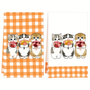 2-Pack of Simple Cleaning Cloths for Home Use Scouring Pads Dish Towels Tea Towels and Placemats Used for Washing and Drying Household Items Soft and Absorbent Drying Cloths Lint-Free Non-Fading and Reusable.
