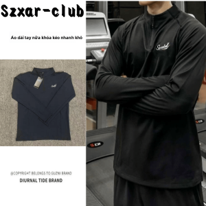 Áo Thun Nam Mùa Thu Cổ Đứng Nửa Khóa Nhanh Khô Thoáng Khí Thể Thao Áo Thun Nam Mùa Thu Thoáng Khí Nhanh Khô Thể Thao