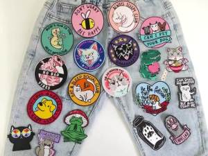 Hippie Animal Embroidery Patches For Clothing Sticker Cartoon Cat Frog Dinosaur Patch Iron On Patches On Clothes Sewing Applique