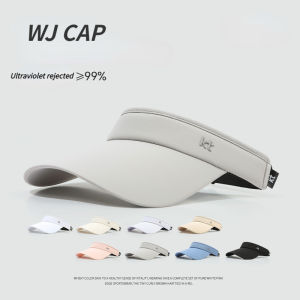 【WJ】Summer solid color sports sun protection empty top hat  Outdoor sports UV resistant duckbill cap  Widening brim sun hat